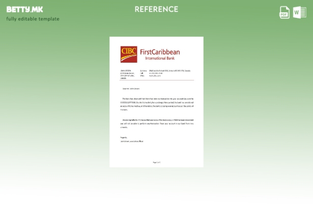 Референтен шаблон за затворање на банка CIBC во модерен стил